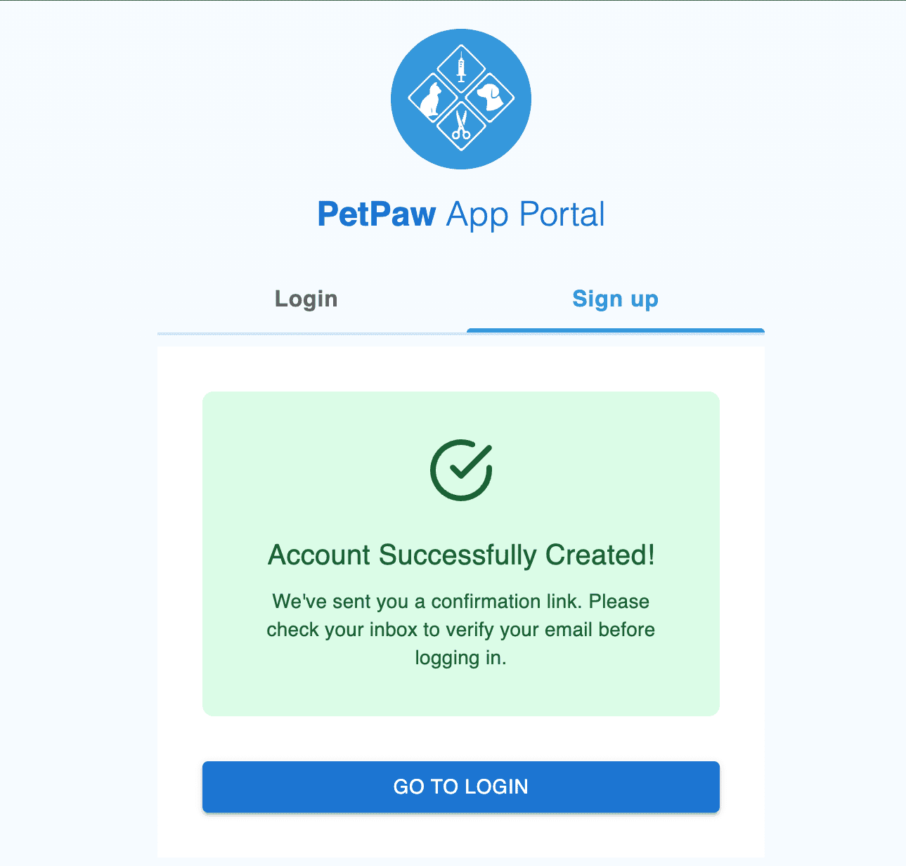 Account created